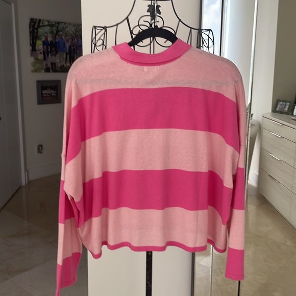 NWT MINNIE ROSE PINK COTTON CASHMERE TOP - Picture 2 of 5